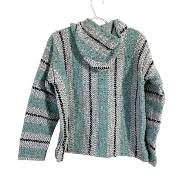 Small Mint & White Sweatshirt Hooded Pullover - Picture 2 of 10